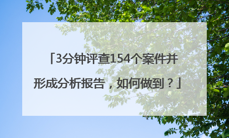 3分钟评查154个案件并形成分析报告，如何做到？