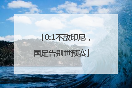 0:1不敌印尼，国足告别世预赛