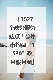 1527个政务服务站点！德州市构建“1530”政务服务圈