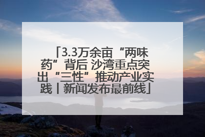3.3万余亩“两味药”背后 沙湾重点突出“三性”推动产业实践丨新闻发布最前线