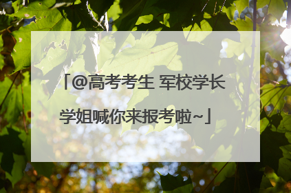 @高考考生 军校学长学姐喊你来报考啦~